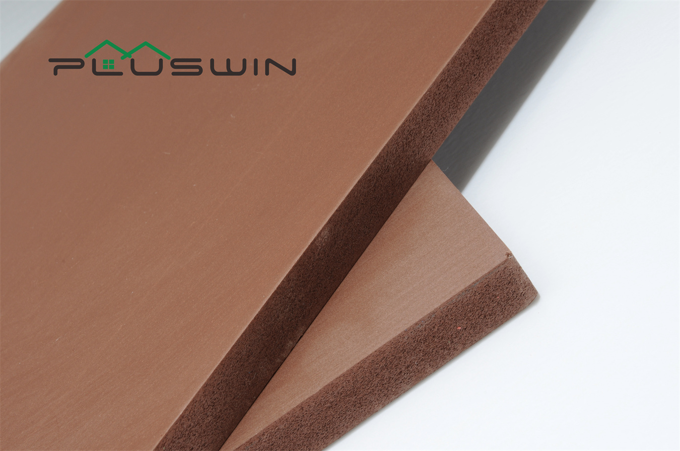 4x8 3-30mm Brown Color PVC PABOLA PVC PVC Celuka com superfície dura 