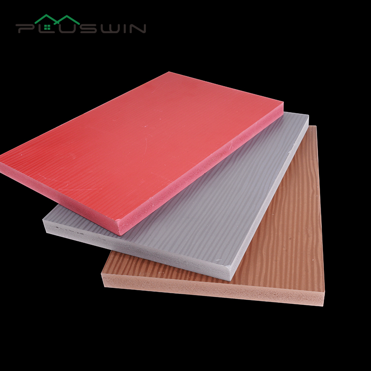 4'x8 'Red Color PVC Foam Board com textura de madeira PVC 