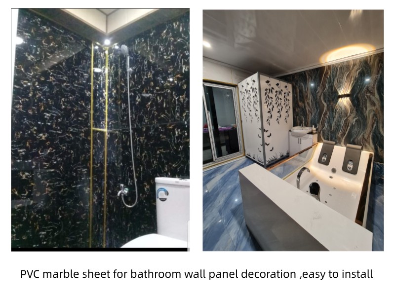 Folha de m&aacute;rmore de PVC para painel de parede do banheiro